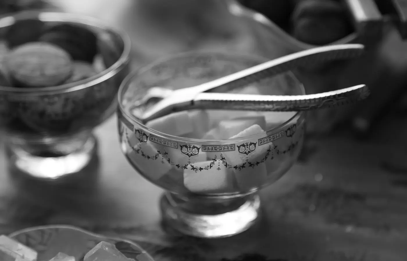 Water beads in a glass bowl